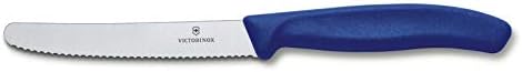 Victorinox Swiss Classic, Tomaten- und Tafelmesser, 6-teilig, Buttermesser, Extra Scharf, Wellenschliff, 11 cm, Rostfreier Stahl, blau
