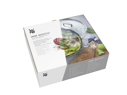 WMF Schmorpfanne 28 cm hoher Rand, Bräter Induktion, Schmortopf mit Deckel 5,0l, Pfanne Induktion, Cromargan Edelstahl beschichtet, backofengeeignet, antihaftbeschichtet, hoher Rand