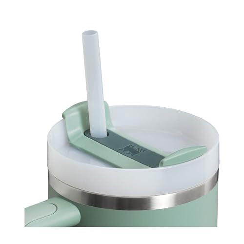 Stanley Quencher H2.0 FlowState Trinkflasche mit Strohhalm 1.18L - Thermobecher Kühlt 11 Stunden - 48 Stunden Eisgekühlt - Spülmaschinenfest - Thermosflasche BPA Frei - Kaffeebecher To Go - Cream