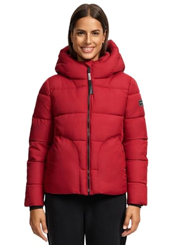 Navahoo Damen Winterjacke (XS-XXL) - Wasserabweisend, hochstehender und gefütterter Kragen, große Kapuze, Steppjacke, Warme Jacke Frauen - N004