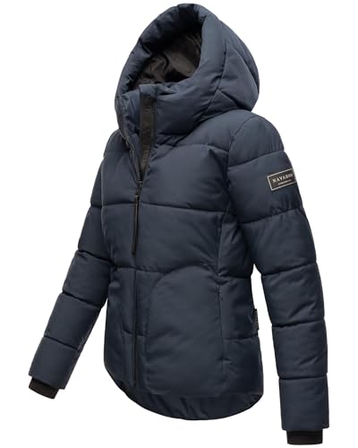 Navahoo Damen Winterjacke (XS-XXL) - Wasserabweisend, hochstehender und gefütterter Kragen, große Kapuze, Steppjacke, Warme Jacke Frauen - N004
