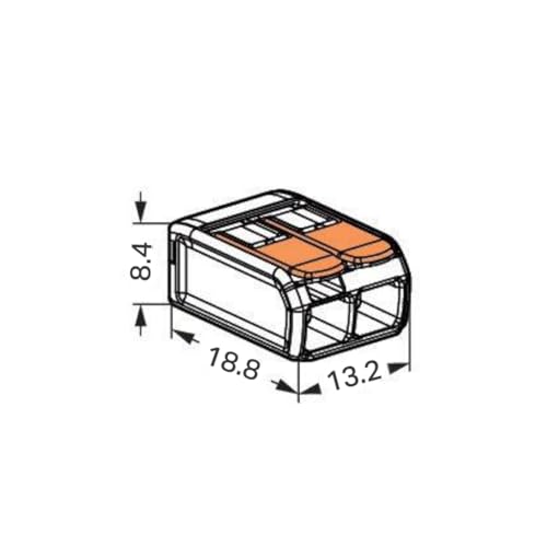 WAGO Verbindungsklemmen 221-413 | 3 Leiter, bis 4 mm², 50 Stück, COMPACT Kabelverbinder mit Hebel für alle Leiterarten weltweit, bestätigte Anwendungssicherheit