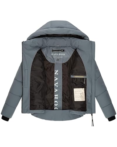 Navahoo Damen Winterjacke (XS-XXL) - Wasserabweisend, hochstehender und gefütterter Kragen, große Kapuze, Steppjacke, Warme Jacke Frauen - N004