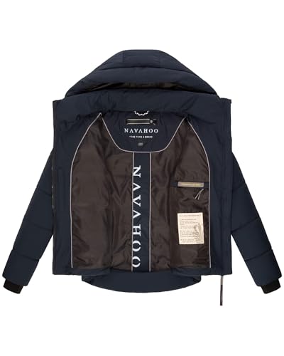 Navahoo Damen Winterjacke (XS-XXL) - Wasserabweisend, hochstehender und gefütterter Kragen, große Kapuze, Steppjacke, Warme Jacke Frauen - N004