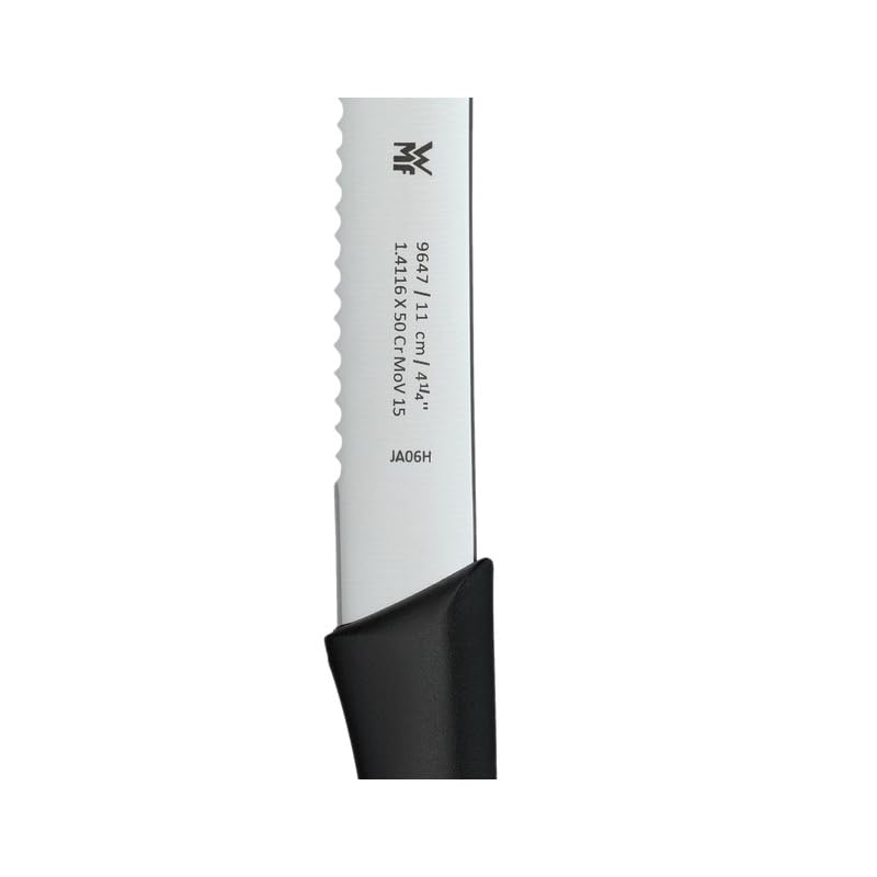WMF Classic Line Frühstücksmesser Set 6-teilig, 23 cm, Brötchenmesser Wellenschliff, Brotzeitmesser, Spezialklingenstahl, Kunststoffgriff, schwarz