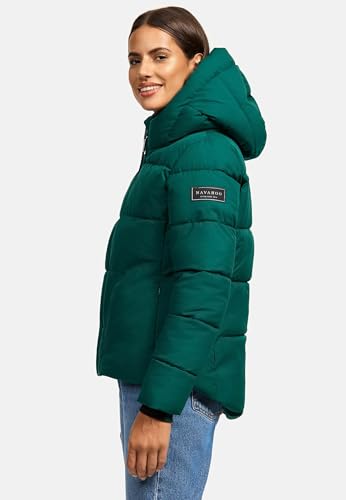 Navahoo Damen Winterjacke (XS-XXL) - Wasserabweisend, hochstehender und gefütterter Kragen, große Kapuze, Steppjacke, Warme Jacke Frauen - N004