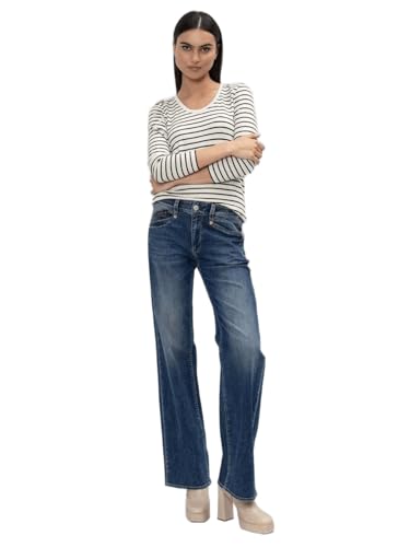 Herrlicher Prime New Damen Jeans Bootcut-Jeans Hose Wide-Leg mit Stretchanteil