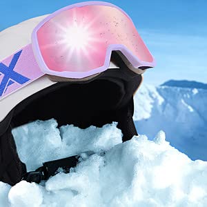 EXP Vision Unisex Ski Goggles, OTG for Men and Women, Snowboard Goggles, Snow Goggles, 100% UV Protection Ski Goggles for Glasses Wearers, Anti-Fog Snowboard Goggles, Ski Goggles