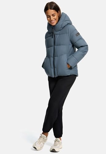 Navahoo Damen Winterjacke (XS-XXL) - Wasserabweisend, hochstehender und gefütterter Kragen, große Kapuze, Steppjacke, Warme Jacke Frauen - N004