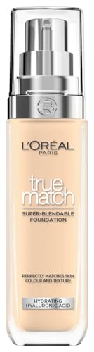 L'Oréal Paris Make up, Flüssige Foundation mit Hyaluron und Aloe Vera, True Match Make-Up, Nr. 5.N Sand, 30 ml