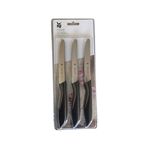 WMF Classic Line Frühstücksmesser Set 6-teilig, 23 cm, Brötchenmesser Wellenschliff, Brotzeitmesser, Spezialklingenstahl, Kunststoffgriff, schwarz