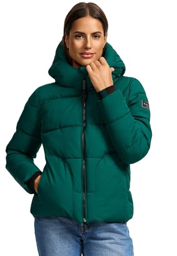 Navahoo Damen Winterjacke (XS-XXL) - Wasserabweisend, hochstehender und gefütterter Kragen, große Kapuze, Steppjacke, Warme Jacke Frauen - N004