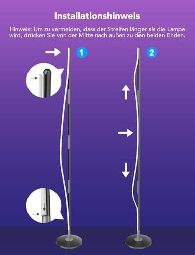 Govee RGBIC LED Stehlampe Wohnzimmer, WiFi Stehlampe Dimmbar, Arbeiten Sie mit Alexa und Google Assistant, 16 Millionen Farben, 58 Szenenmodi, Musikmodi, DIY-Modus für Schlafzimmer Gaming, Schwarz