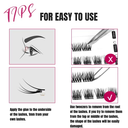 Wimpern Extensions 120 Büschel DIY Lash Extension Set Einzelne Wimpern mit Wimpernkleber und Pinzette für Anfänger Wimpernverlängerung zu Hause Individual Lashes 10-16mm C/D Curl - OP01