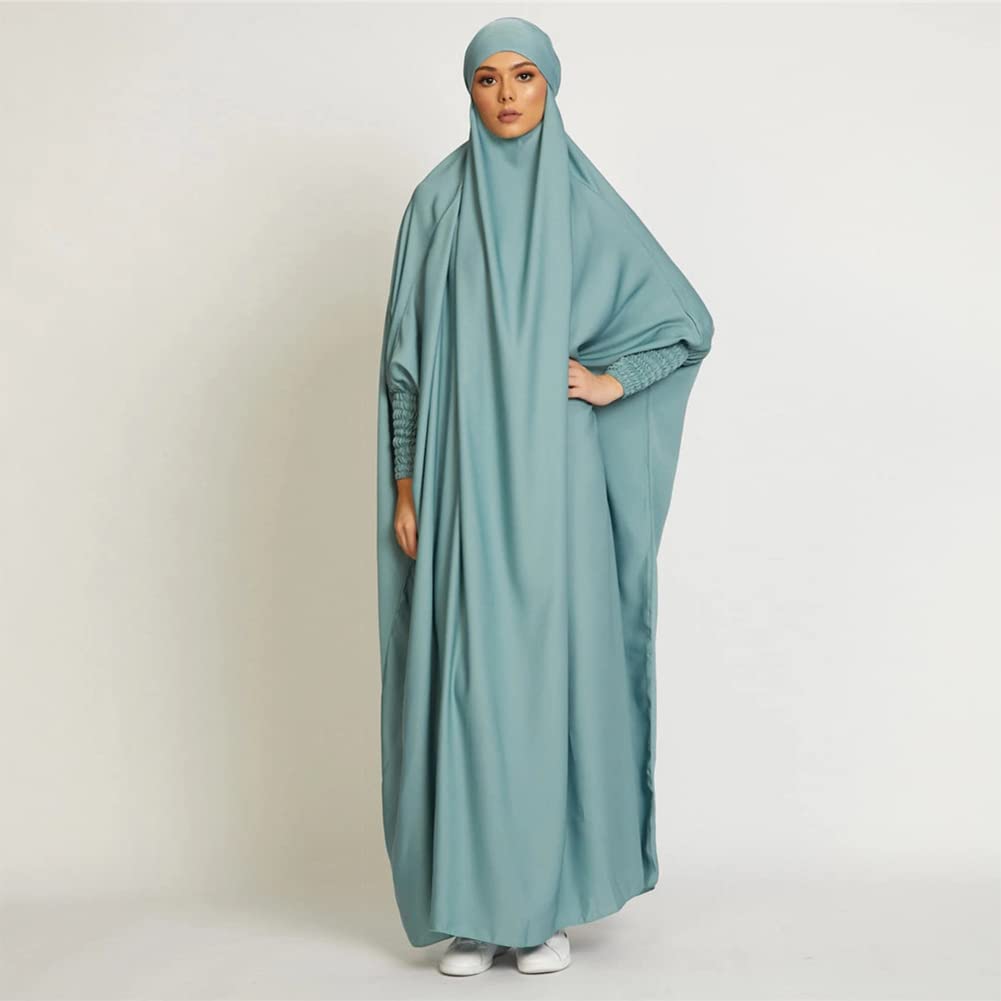 OBEEII Damen Hijab Muslimisch Kleid Einfarbig Dubai Islamische Türkisches Katfan Muslimische Robe