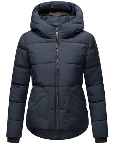 Navahoo Damen Winterjacke (XS-XXL) - Wasserabweisend, hochstehender und gefütterter Kragen, große Kapuze, Steppjacke, Warme Jacke Frauen - N004