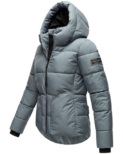 Navahoo Damen Winterjacke (XS-XXL) - Wasserabweisend, hochstehender und gefütterter Kragen, große Kapuze, Steppjacke, Warme Jacke Frauen - N004