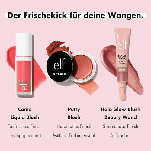e.l.f. Camo Liquid Blush, Langanhaltendes Flüssiges Rouge Für Hochpigmentierte Farbe, Sorgt Für Ein Weiches, Taufrisches Finish, Vegan & Tierversuchsfrei, Dusty Rosé