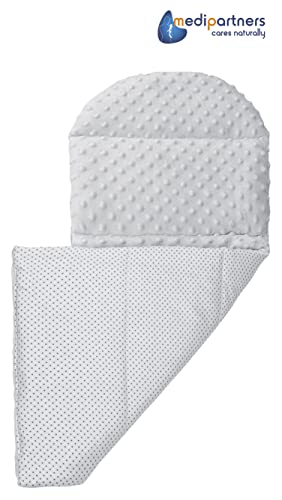 Medi Partners Babynest Nestchen Baby Set für Neugeborene - 100x60x15 Kuschelnest 5 teilig tragbar Nest zweiseitig Babynestchen Bett 100% Baumwolle (Lichtung mit grauem Minky)
