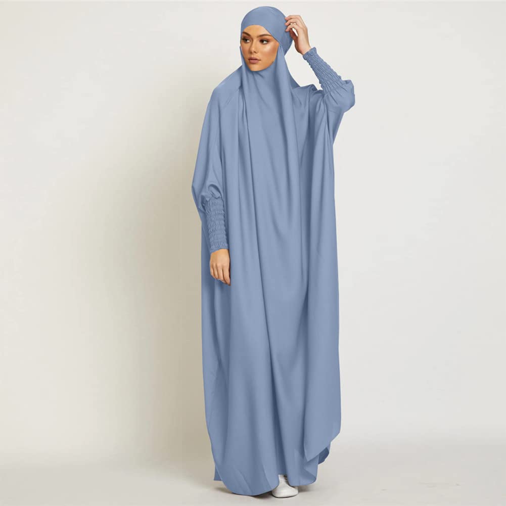 OBEEII Damen Hijab Muslimisch Kleid Einfarbig Dubai Islamische Türkisches Katfan Muslimische Robe
