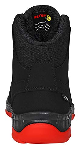 Sicherheitsschuhe ELTEN MADDOX Black-Red Mid S3, Herren, sportlich, leicht, schwarz/rot, Stahlkappe, Halbstiefel