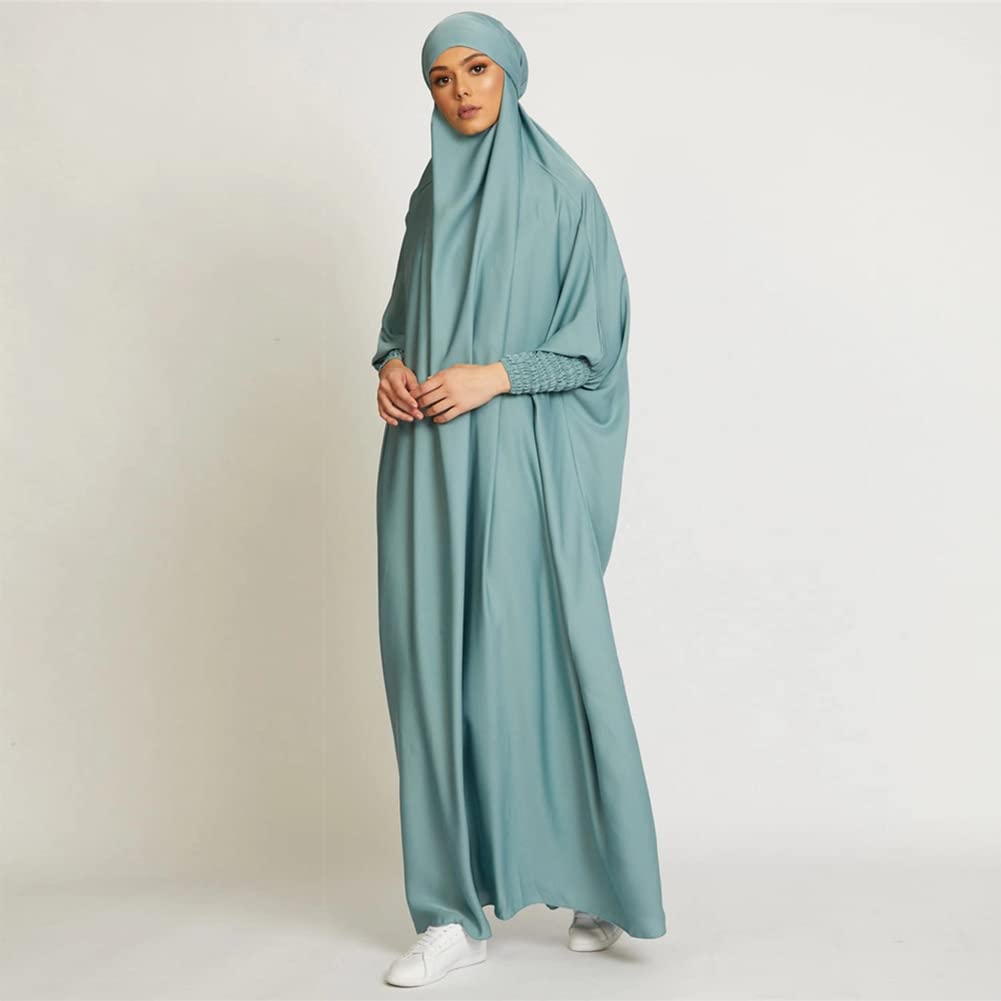 OBEEII Damen Hijab Muslimisch Kleid Einfarbig Dubai Islamische Türkisches Katfan Muslimische Robe