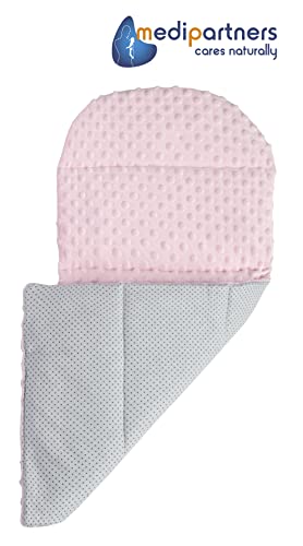 Medi Partners Babynest Nestchen Baby Set für Neugeborene - 100x60x15 Kuschelnest 5 teilig tragbar Nest zweiseitig Babynestchen Bett 100% Baumwolle (Lichtung mit grauem Minky)