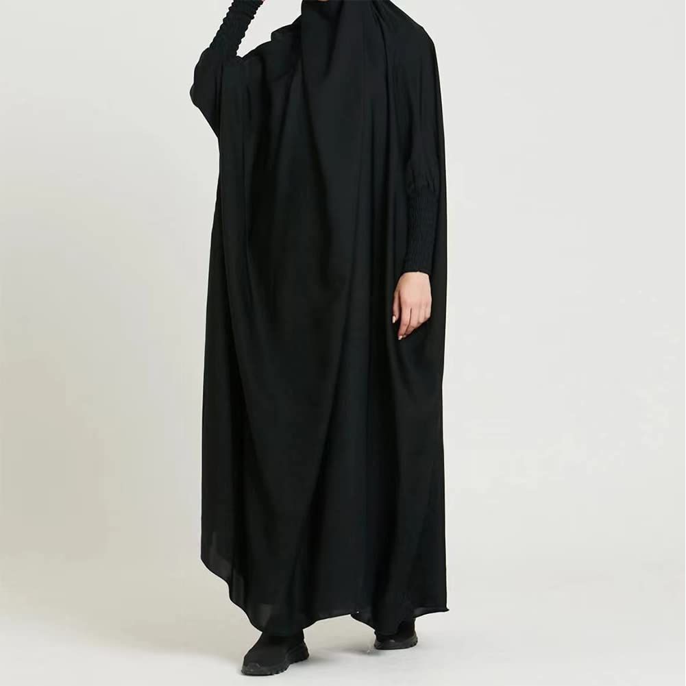 OBEEII Damen Hijab Muslimisch Kleid Einfarbig Dubai Islamische Türkisches Katfan Muslimische Robe