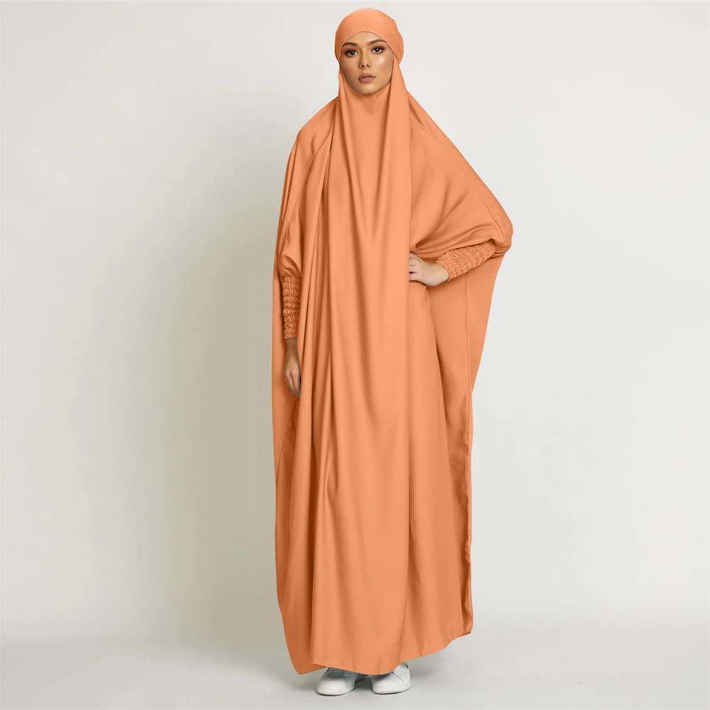 OBEEII Damen Hijab Muslimisch Kleid Einfarbig Dubai Islamische Türkisches Katfan Muslimische Robe