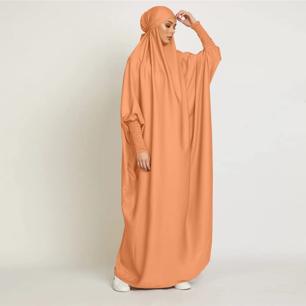 OBEEII Damen Hijab Muslimisch Kleid Einfarbig Dubai Islamische Türkisches Katfan Muslimische Robe