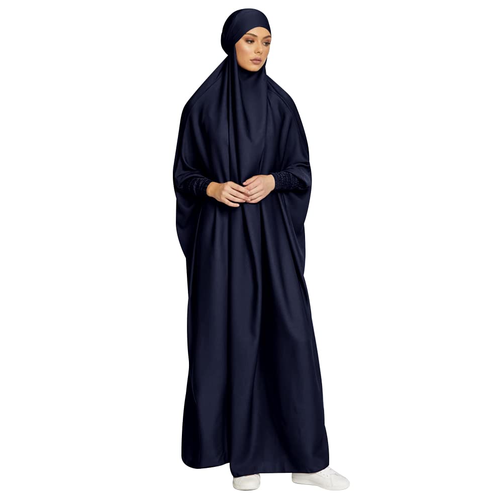 OBEEII Damen Hijab Muslimisch Kleid Einfarbig Dubai Islamische Türkisches Katfan Muslimische Robe