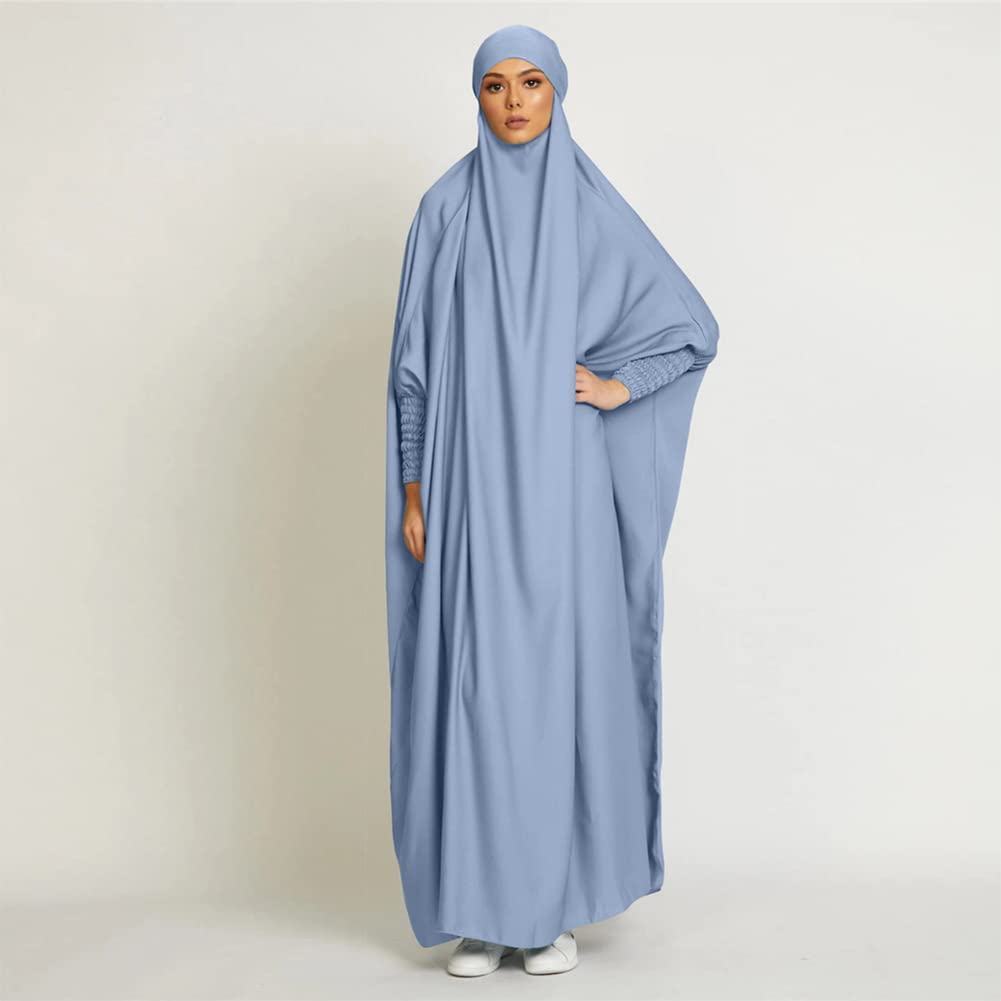 OBEEII Damen Hijab Muslimisch Kleid Einfarbig Dubai Islamische Türkisches Katfan Muslimische Robe