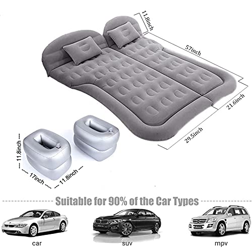 Icelus Auto Matratze SUV Luftmatratze with Luftpumpe 195 * 130 * 15 cm Aufblasbare Camping Kombi Luftbett für Auto Rücksitz Dickere Kofferraum Matratze Bett für Camping Outdoor Traveling