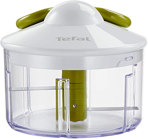 Tefal K13204 Ingenio 5-Sekunden-Zerkleinerer ohne Strom | Fassungsvermögen: 900ml | Multizerkleinerer | Universalzerkleinerer für Gemüse, Obst, Nüsse, Knoblauch, Babynahrung | Schwarz/Grün/Transparent