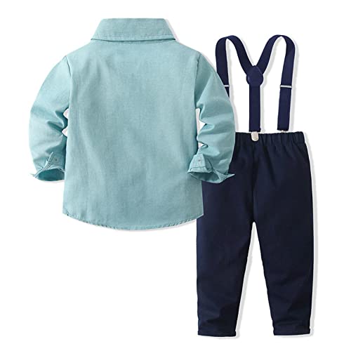 Volunboy Baby Jungen Anzug Set Bekleidung Hemd mit Fliege + Hosenträger Hosen Strampler Anzug
