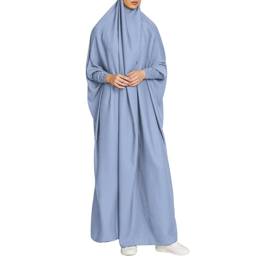 OBEEII Damen Hijab Muslimisch Kleid Einfarbig Dubai Islamische Türkisches Katfan Muslimische Robe