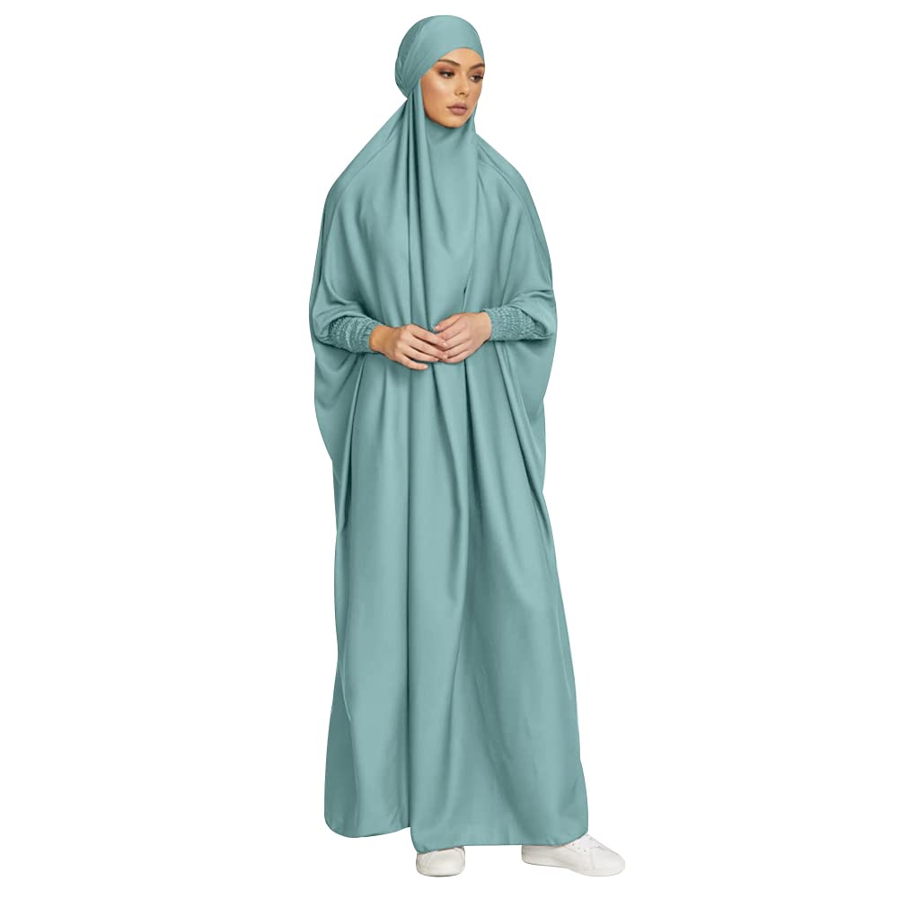 OBEEII Damen Hijab Muslimisch Kleid Einfarbig Dubai Islamische Türkisches Katfan Muslimische Robe
