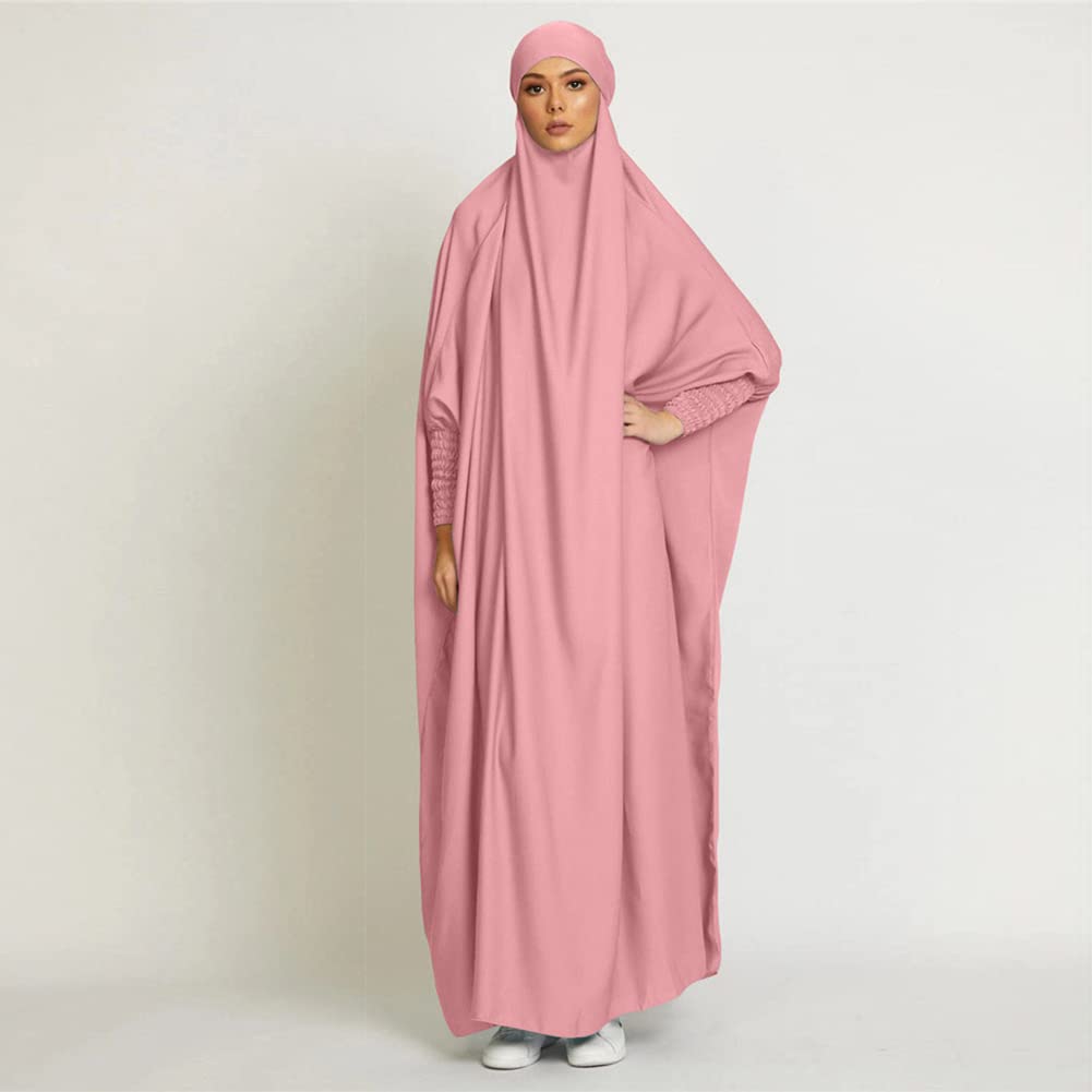 OBEEII Damen Hijab Muslimisch Kleid Einfarbig Dubai Islamische Türkisches Katfan Muslimische Robe