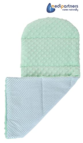 Medi Partners Babynest Nestchen Baby Set für Neugeborene - 100x60x15 Kuschelnest 5 teilig tragbar Nest zweiseitig Babynestchen Bett 100% Baumwolle (Lichtung mit grauem Minky)