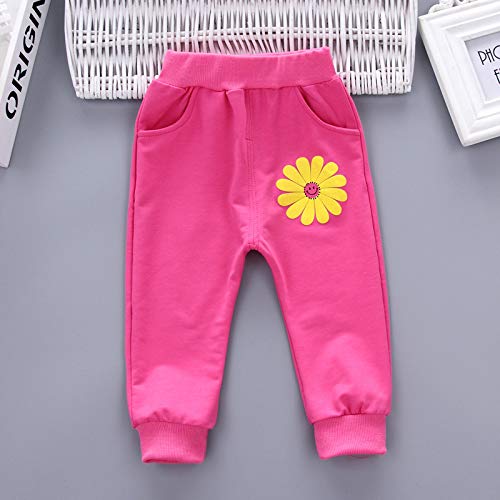 Yao 1-5 Jahre Kleinkind & kleine Mädchen Blumen drucken 3-teilige Sets Reißverschluss Jacke Langarm Rundhals T-Shirt und Hose
