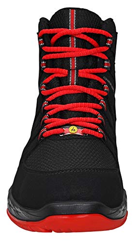 Sicherheitsschuhe ELTEN MADDOX Black-Red Mid S3, Herren, sportlich, leicht, schwarz/rot, Stahlkappe, Halbstiefel