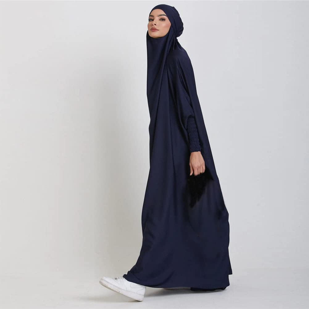 OBEEII Damen Hijab Muslimisch Kleid Einfarbig Dubai Islamische Türkisches Katfan Muslimische Robe