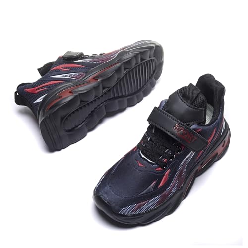 Qvxkd Turnschuhe Mädchen Schuhe turanschuhe Jungen Hallenschuhe Junge Sportschuhe Kinder Mesh Atmungsaktiv Kinderschuhe Outdoor Laufschuhe Sneaker Klettverschluss Wanderschuhe 28EU-39EU