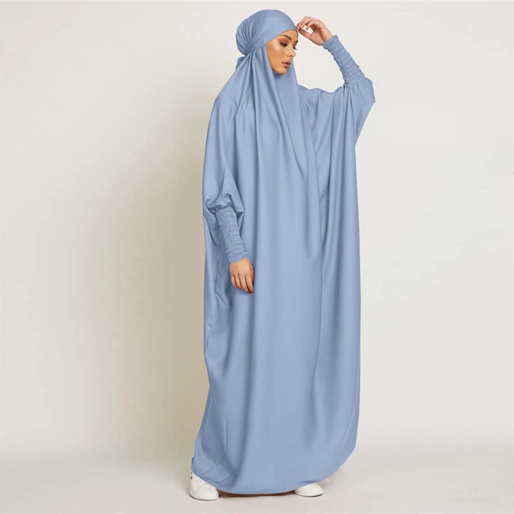 OBEEII Damen Hijab Muslimisch Kleid Einfarbig Dubai Islamische Türkisches Katfan Muslimische Robe