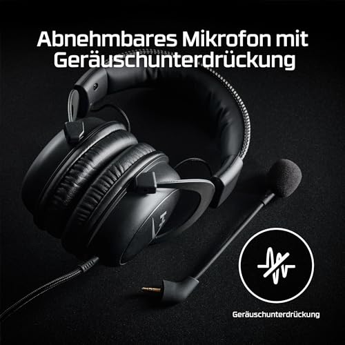 HyperX Cloud III – Kabelgebundenes Gaming-Headset, PC, PS5, Xbox Series X|S, abgewinkelte 53mm-Treiber, DTS, Memory-Schaum, Stabiler Rahmen, ultraklares 10mm-Mikrofon, USB-C, USB-A, 3,5mm, Schwarz