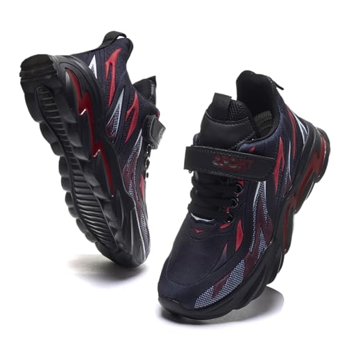 Qvxkd Turnschuhe Mädchen Schuhe turanschuhe Jungen Hallenschuhe Junge Sportschuhe Kinder Mesh Atmungsaktiv Kinderschuhe Outdoor Laufschuhe Sneaker Klettverschluss Wanderschuhe 28EU-39EU