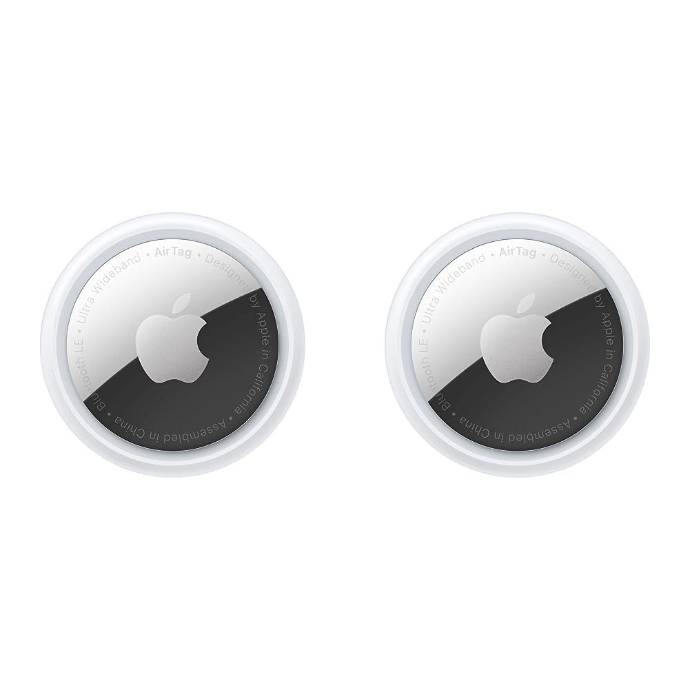 Apple AirTag 4er Pack - Finde und behalte Deine Sachen im Blick: Schlüssel, Geldbörsen, Gepäck, Rucksäcke und mehr. Einfaches Einrichten mit iPhone oder iPad. Austauschbare Batterie