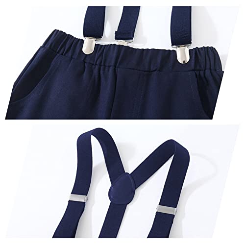 Volunboy Baby Jungen Anzug Set Bekleidung Hemd mit Fliege + Hosenträger Hosen Strampler Anzug