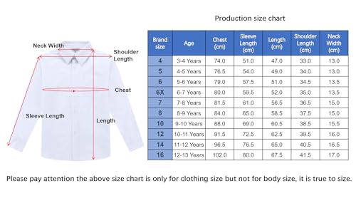 BIENZOE Jungen Schuluniform Lange ?rmel Knopf unten Oxford Hemd