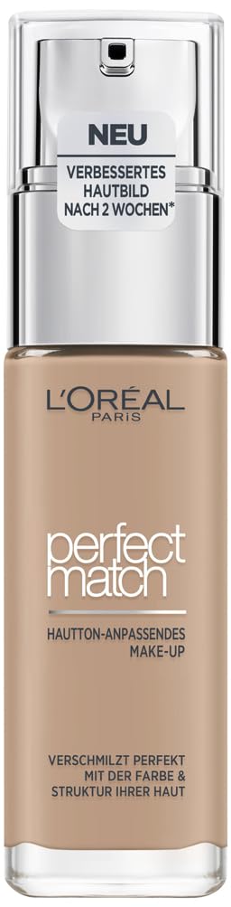 L'Oréal Paris Make up, Flüssige Foundation mit Hyaluron und Aloe Vera, True Match Make-Up, Nr. 5.N Sand, 30 ml